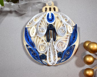 Blue, Gray, and Green Quilled Snowflake Ornament, Teacher Gifts, End of Year Teacher Gift, End of Year Student Gift, Coworker Christmas Gift