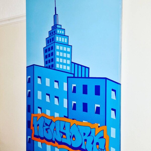 New York Spray Paint Art Etsy