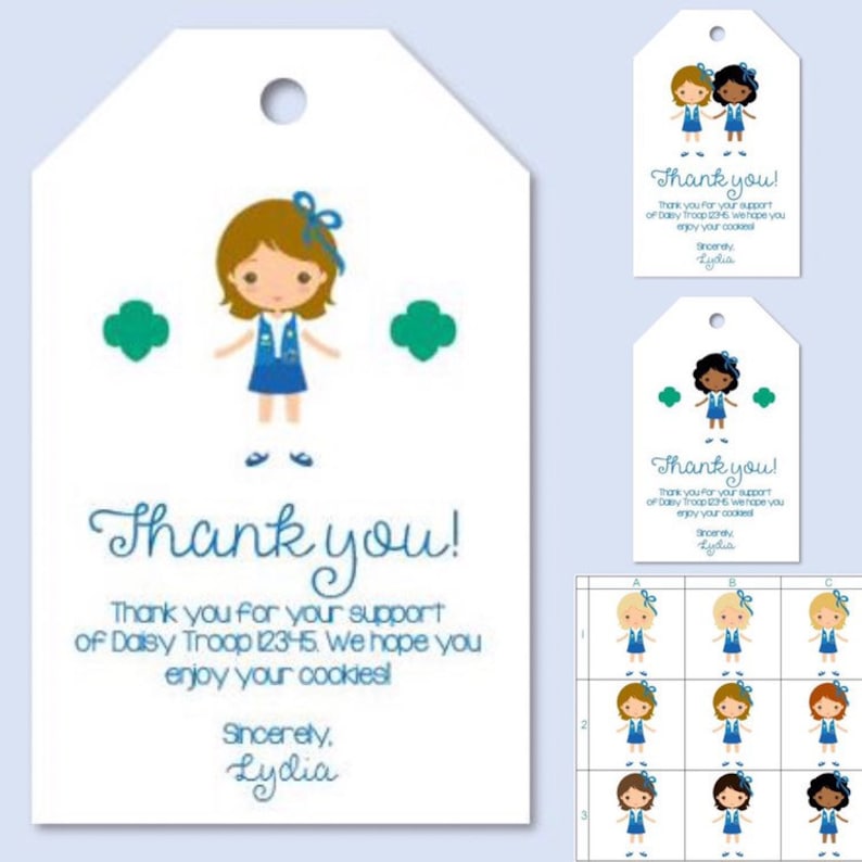 Tailor made Obtain Female Scout Cookie Thank On your own Notice Card Tag - *Custom made PDF Printable* for Daisy Brownie Junior Cadette image about Girl Scout Cookie Thank You Note Printable named Personalized Obtain Woman Scout Cookie Thank Yourself Be aware Card Tag - *Customized PDF Printable* for Daisy Brownie Junior Cadette