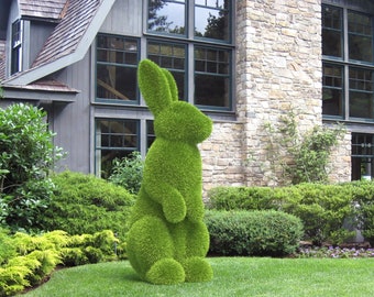 Outdoor Animal Large Rabbit Topiary Green Figures covered in Artificial Grass Landscaping Sculpture great for Home, Gardens, Parks, Business