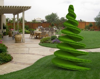 Outdoor Twist Tree Topiary Green Figures Covered in Artificial Grass great for Home, Gardens or Business