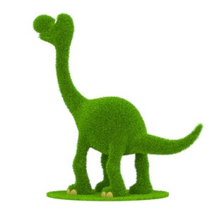 Outdoor Happy Dinosaur Topiary Green Figures covered in Artificial Grass great for Home, Gardens or Business image 4