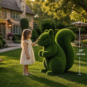 Faux Grass Cat Garden and Yard Decoration Topiary: Outdoor Garden
