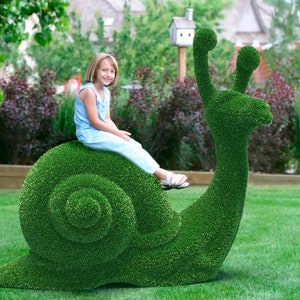 Outdoor Animal Snail Topiary Green Figures Landscaping Sculpture 70 covered in Artificial Grass great for Home, Gardens or Business 画像 1