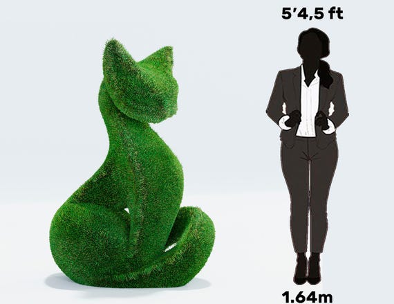 屋外用動物大型猫置物トピアリーグリーンフィギュアガーデンと庭の装飾