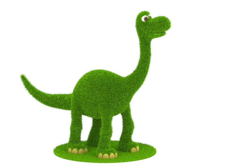 Outdoor Happy Dinosaur Topiary Green Figures covered in Artificial Grass great for Home, Gardens or Business image 2