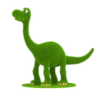 Outdoor Happy Dinosaur Topiary Green Figures covered in Artificial Grass great for Home, Gardens or Business image 3