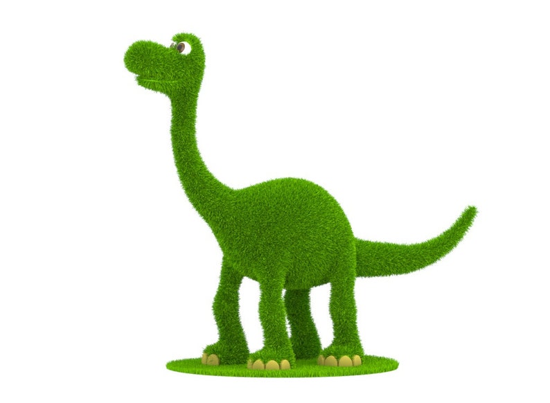 Outdoor Happy Dinosaur Topiary Green Figures covered in Artificial Grass great for Home, Gardens or Business image 3