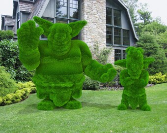 Outdoor Goblin Brothers Green Figures Covered in Artificial Grass great for Home, Gardens or Business