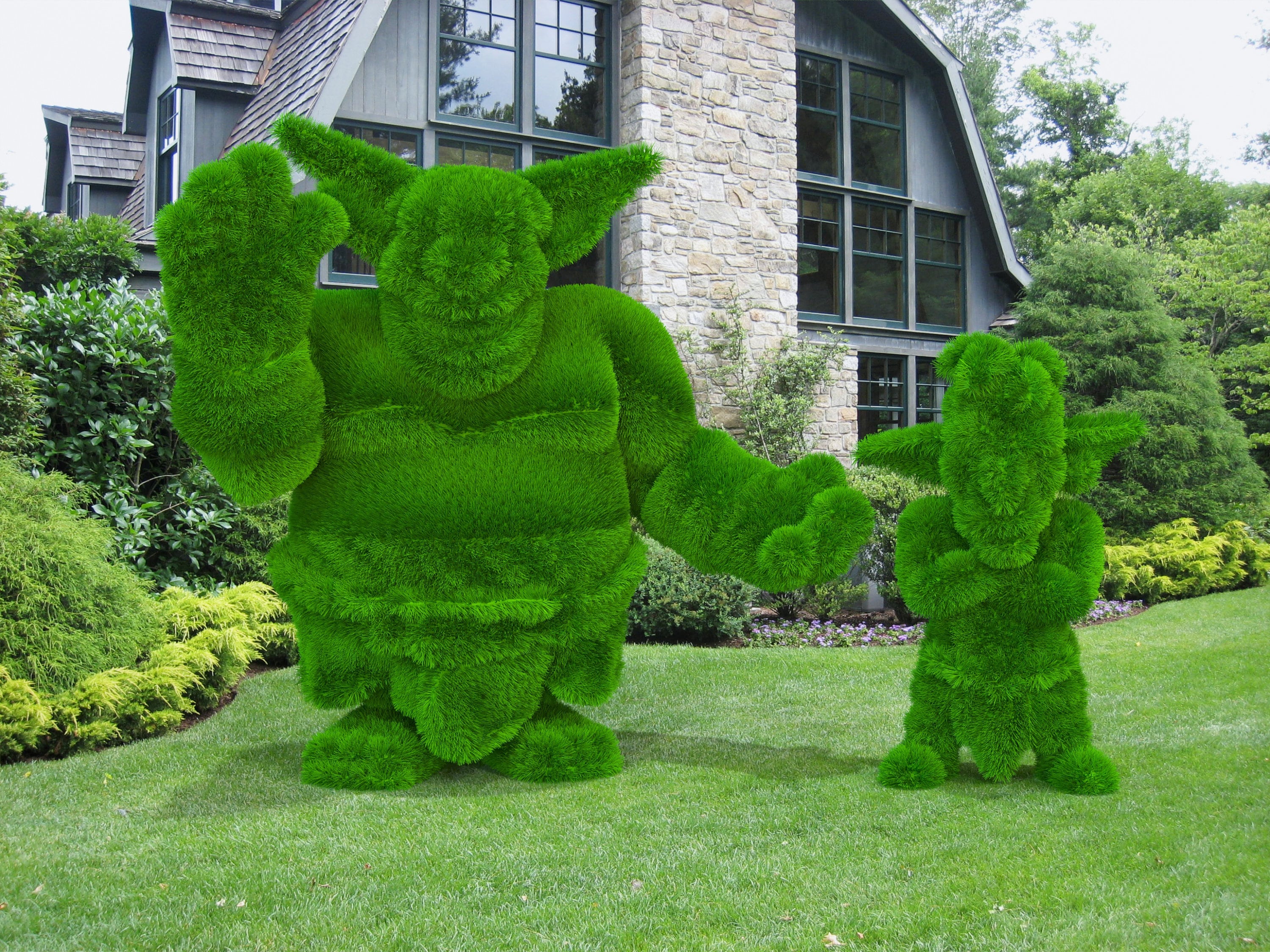Faux Grass Goblin Brothers Garden and Yard Decoration: Outdoor