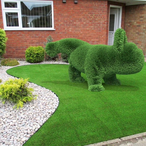 Outdoor Animal French Bulldog Topiary Green Figure covered in Artificial Grass Landscaping Sculpture great for Home, Parks or Business