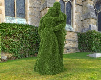 Outdoor Dancing Couple Three Versions Topiary Green Figures Covered in Artificial Grass great for Home, Gardens or Business