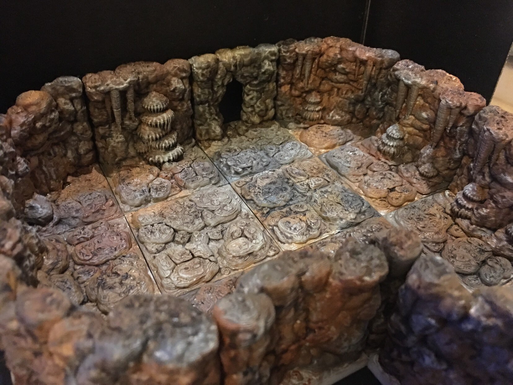 Dungeon Tiles Caverns Starter Set 3d Printed and Painted includes 4