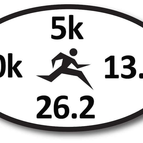 Runner Sticker, Run All Distances Car Decal, Bumper Sticker,  Runner Car Decal, Window Decal, 5k, 10k, 13.1, 26.2