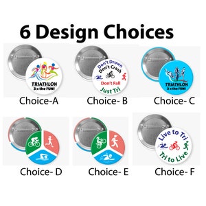 Triathlon Buttons, Triathlete Pinback Buttons, Gift for Triathletes, Swim Bike Run