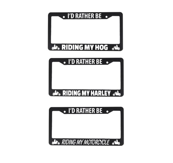 Motorcycle License Plate Frame I'D Rather Be Riding My Motorcycle Car License  Plate Frame Gift for Motorcycle Rider Auto Tag Holder 