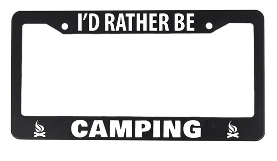 "I'd Rather Be In Yellowstone" Black License Plate Frame - Sec13 Frames, Novelty Auto Accessory