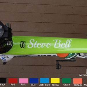 Large Bike Name Decal -Sticker| Helmet Decal | Water Bottle Decal | Snow Board Decal | Skateboard Decal | SET of 2 DECALS