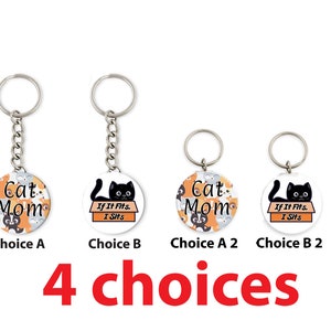 Keychain for Cat Lovers, Gift for Cat Lovers, Custom Cat Mom Keyring