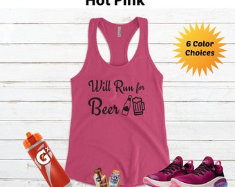 Running Shirt Women, Run for Beer Womens Tank Top, Funny Running Shirt, Marathon Runner Gift