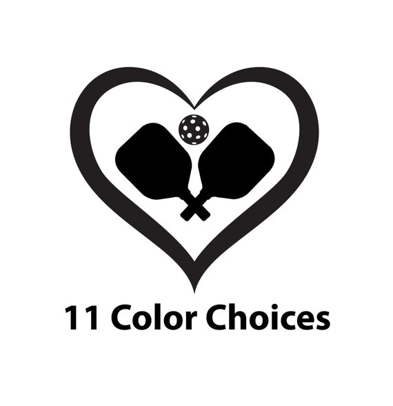Pickleball Heart Sticker Pickleball Heart Sticker