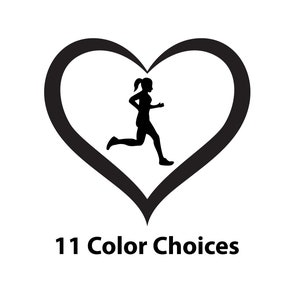 I Love Running Sticker, Womens Running Decal, Gift for Girl Runner, Car Window Decal - Sticker