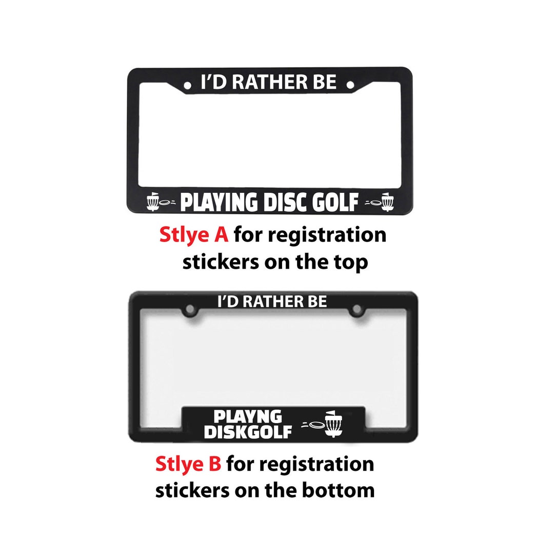 Disc Golf License Plate Frame I'D Rather Be Playing Disc Golf Car Tag