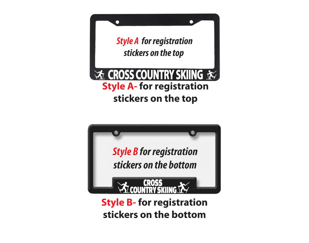 I'd Rather BE Skiing License Plate Frame - Chrome Steel Car Tag Holder 6x12 Inches