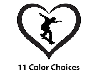 I Love Skateboarding Sticker - Skateboard Decal - Gift For Skateboarder - Car Window Decal - Skateboard Sticker
