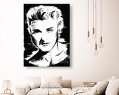 Madonna pop-art instant download, retro portrait drawing black and white, 16x22 printable wall art, art print, present, home decor, gift