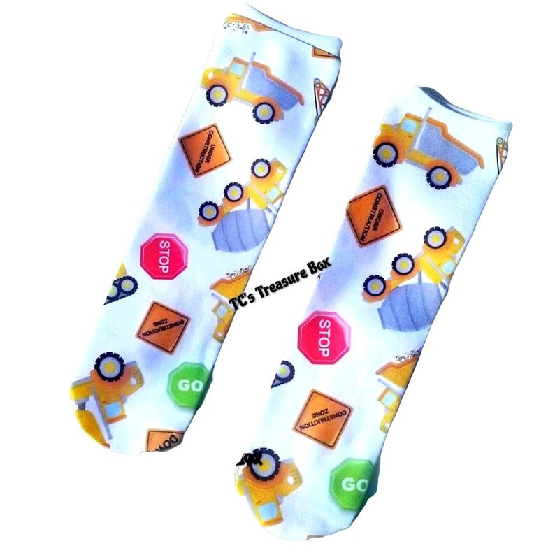 Construction Socks Construction Truck Socks Custom Socks Etsy