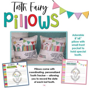 Tooth Fairy Pillow, Lost Tooth Pillow, Tooth Pocket Pillow, Fairy Pillow, Prize Pillow, Kids Room Decor, Tooth Fairy Pillow Graphic