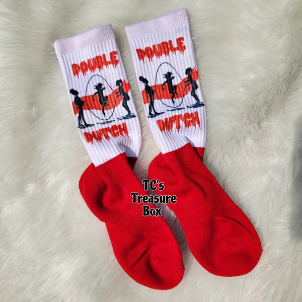 Double Dutch Socks, Custom Socks, Jump Rope Socks, Face Socks, Custom Logo Socks,  Socks, Holiday Socks, Birthday Socks