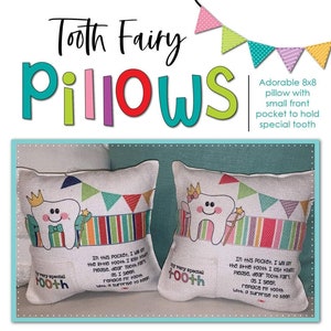 Tooth Fairy Pillow, Lost Tooth Pillow, Tooth Pocket Pillow, Fairy Pillow, Prize Pillow, Kids Room Decor, Tooth Fairy Pillow Graphic
