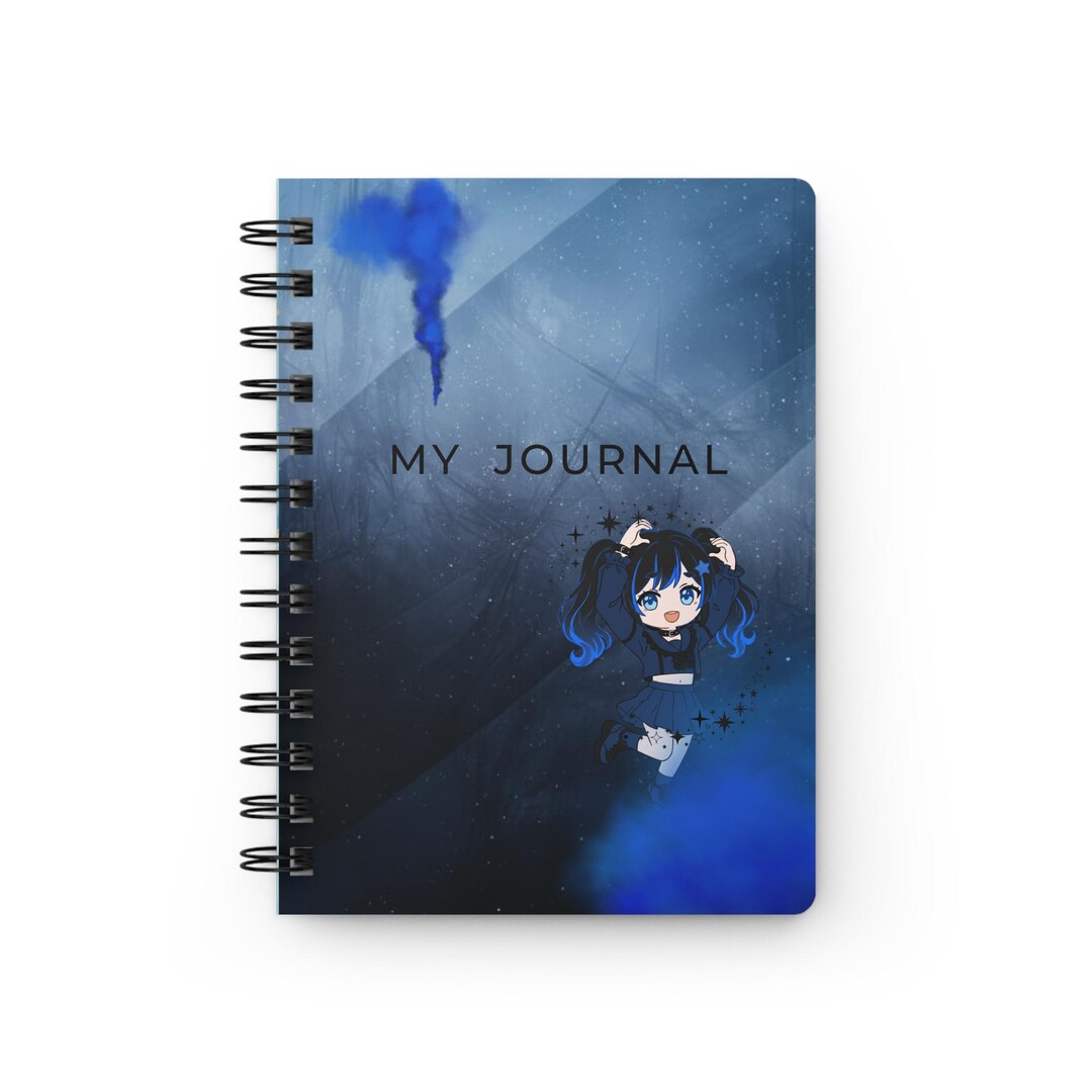 Notebook Chibi Blue Chibi Girl Galaxy My Journal Spiral Bound Journal | Anime Kawaii ...