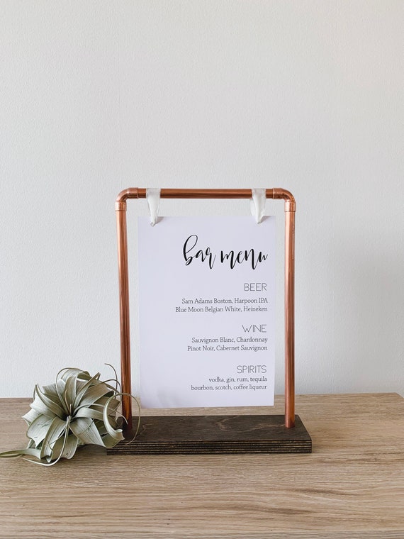 The Bar //// drinks list //// weddings //// copper //// copper wedding //// wedding signs