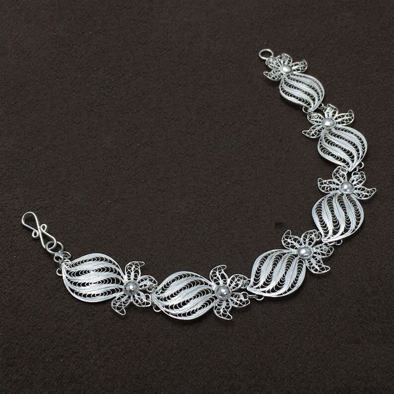 Hand Kinitted Bracelets Necklace Earrings and Ring Special 925 Pure Silver Handmade Turkish Telkari Jewellerry Sets Vintage,65,Mothers Day