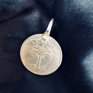 Silver Israeli coin pendant