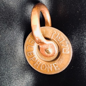 Israeli telephone coin pendant