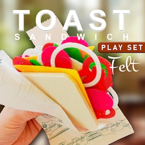 Felt Toast Sandwich Breakfast Play Set – Montessori Kitchen Toy for Kids, Pretend Food Play