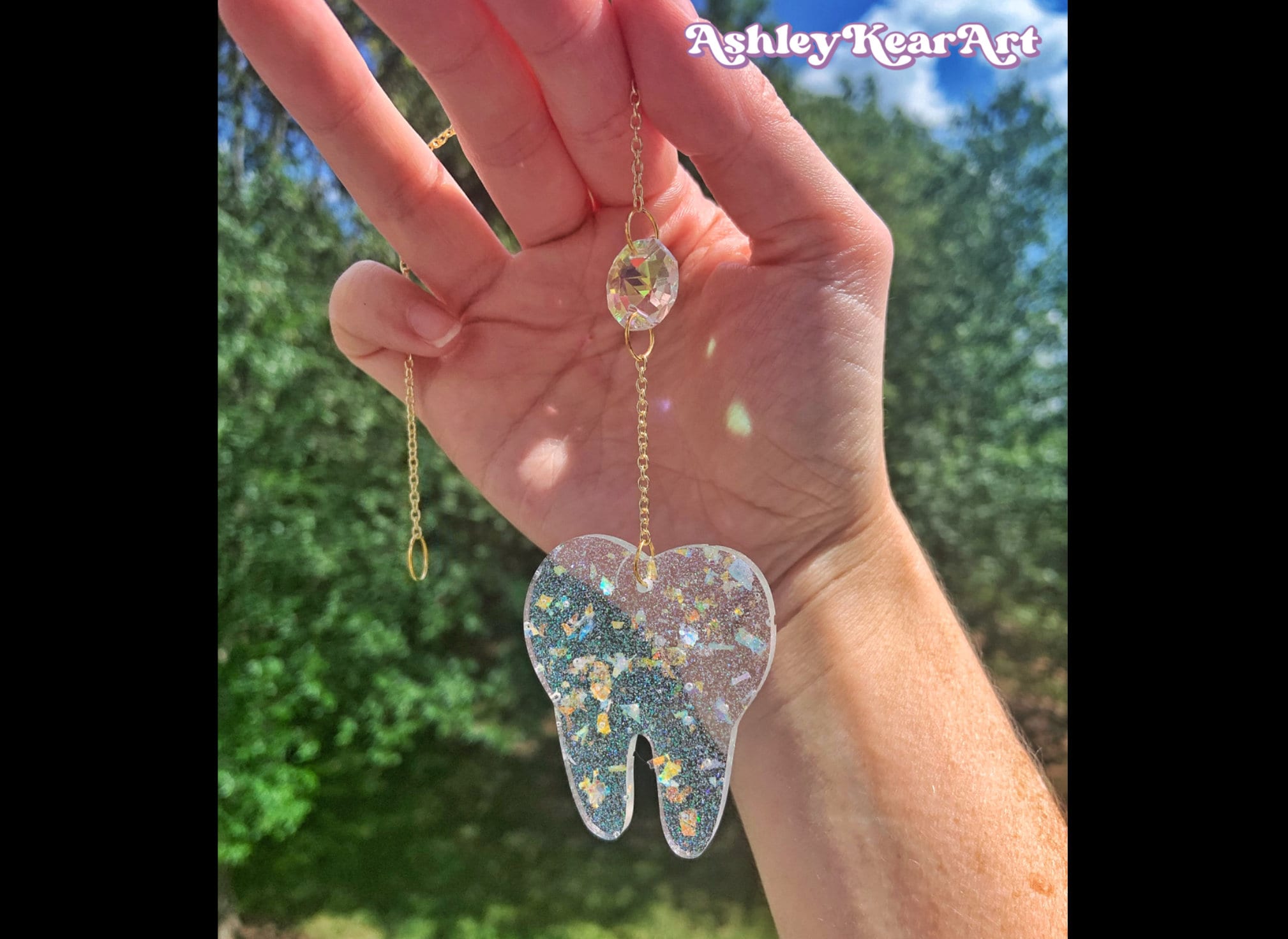 Resin tooth suncatcher, dental suncatcher, dental car charm, tooth ca…