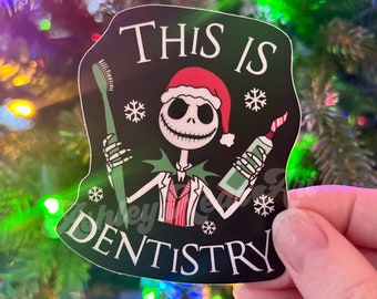 Christmas dental sticker, dental sticker, dentistry sticker, Rdh sticker, dental hygienist sticker, dentist sticker