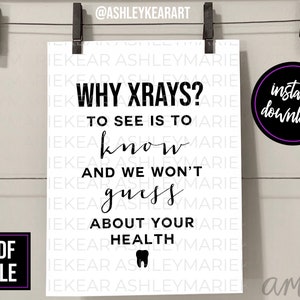 Dental X-ray sign, digital file only, dental printable sign, dental office art, dental art, dental instant download art, dental X-ray art