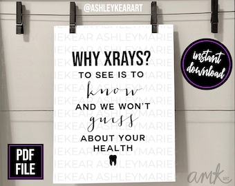 Dental X-ray sign, digital file only, dental printable sign, dental office art, dental art, dental instant download art, dental X-ray art