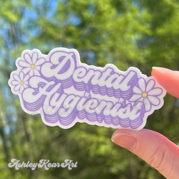 Dental hygienist sticker, cute dental sticker, dental floss sticker, dental hygiene sticker