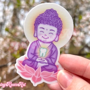 Wisdom tooth sticker, dental buddha sticker, dental zen sticker, funny dental sticker, funny tooth sticker