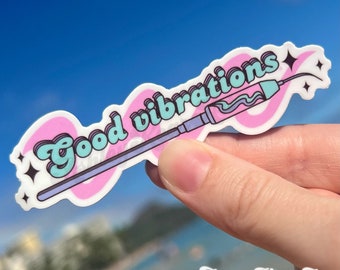 Dental hygiene sticker, Good vibrations dental sticker, funny dental sticker, dentistry sticker, RDH sticker