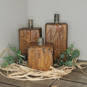 Wood Pumpkins, 4x4 Pumpkins, Wood Pumpkin Set, Fall Porch Decor, Rustic Wood Pumpkins, Block Pumpkins, Fall Decor