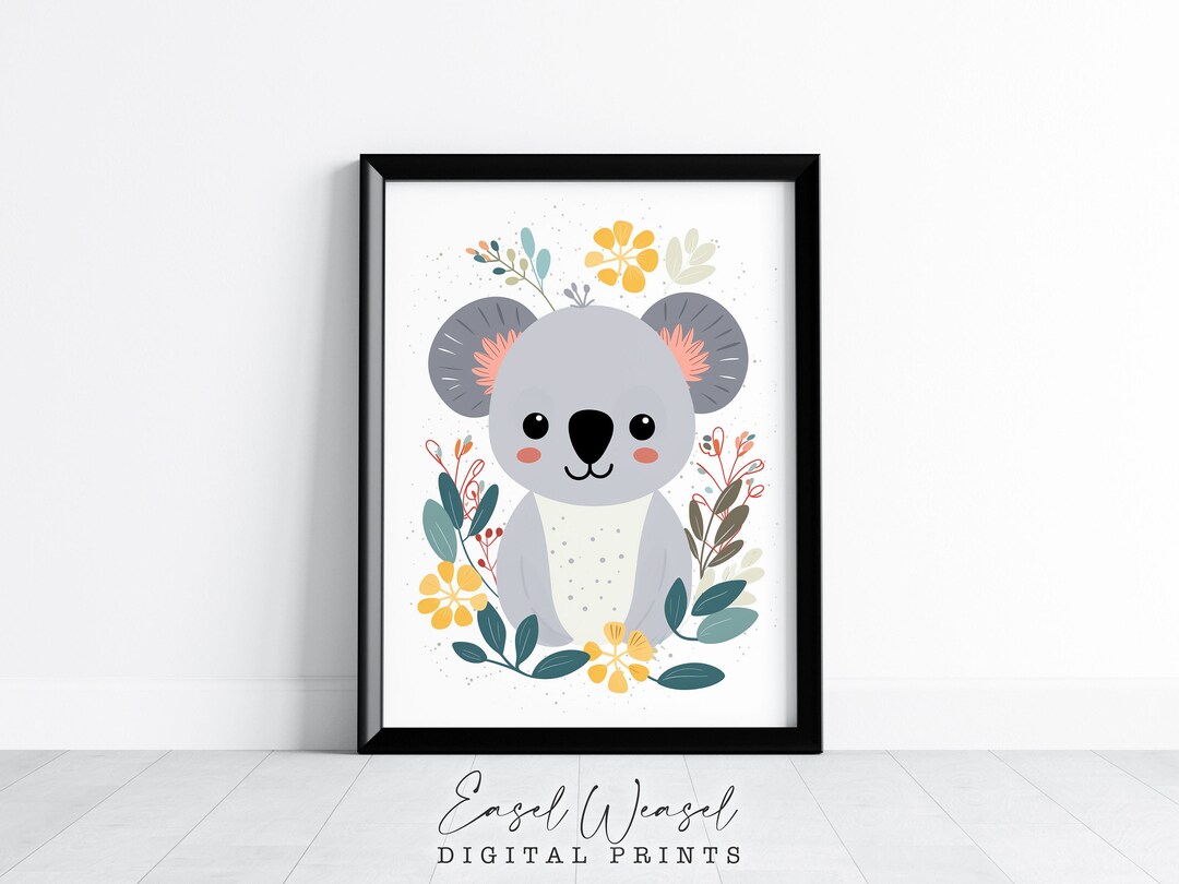 Boho Koala Art. Koala Bear Print. Koala Gift Kids. Koala Wall Decor