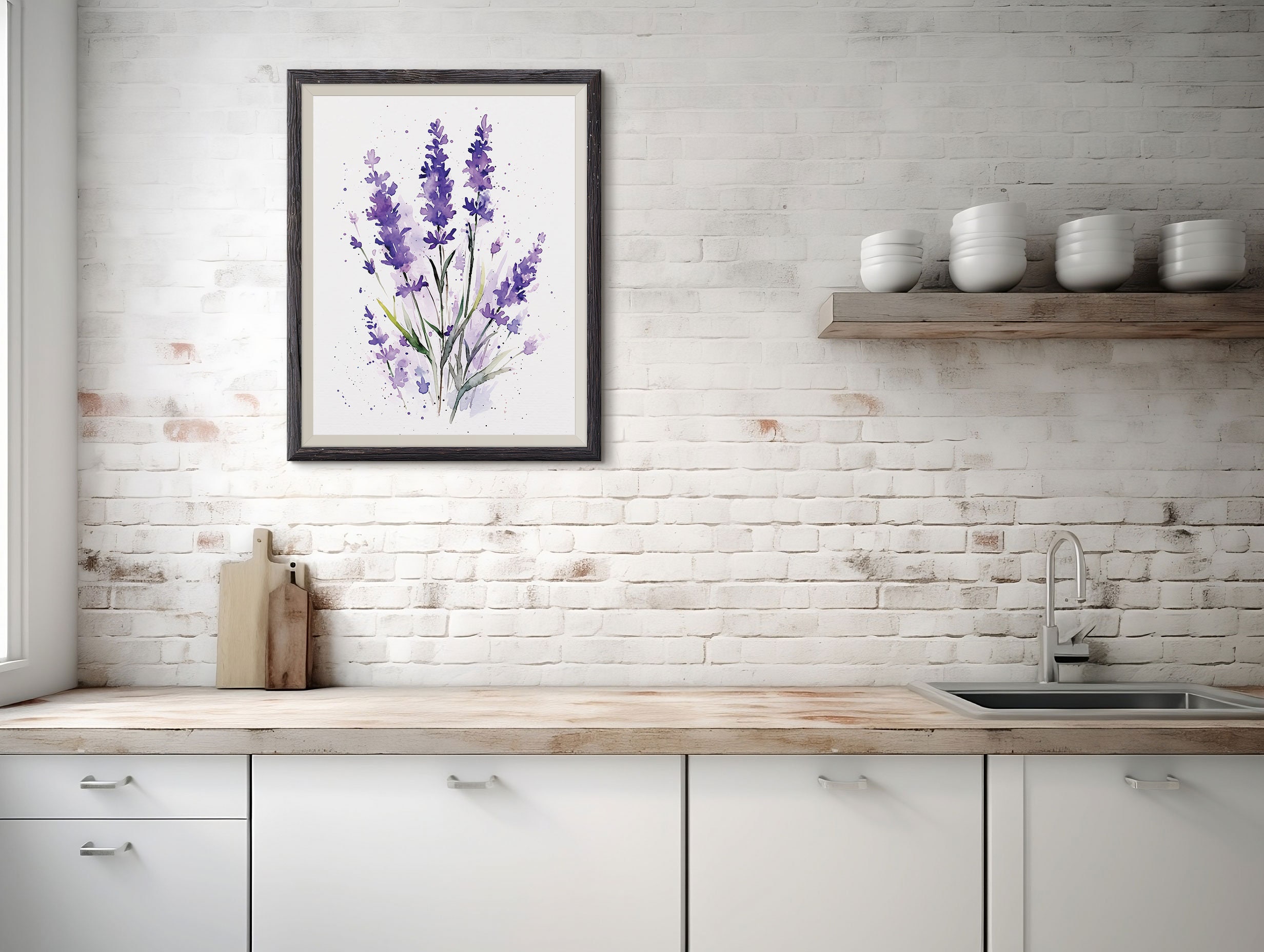 Lavender Watercolor Art Print. Lavender Home Decor. Lavender Kitchen ...